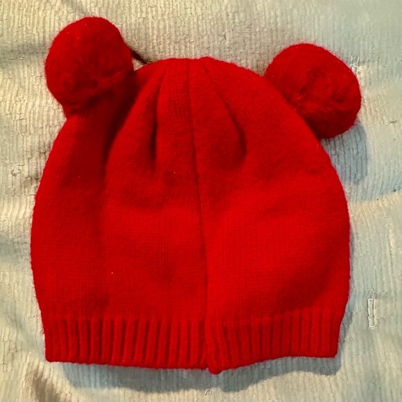 Crystal Snowflake Red Beanie w/Pom Pom Ears. Super cute! ❄️ One size. - Picture 2 of 4